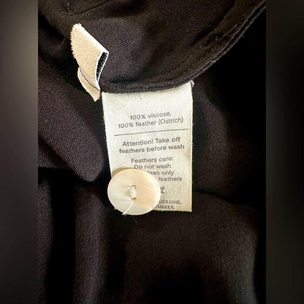 Sleeper Women’s Party Pajama Shirt with Ostrich feather trim - Picture 8 of 10